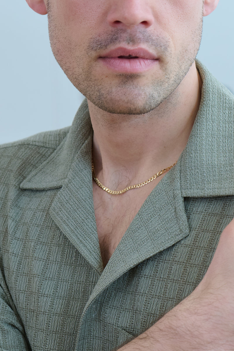 9ct Yellow Gold Solid Curb Chain Necklace (3.75mm) 18 inch