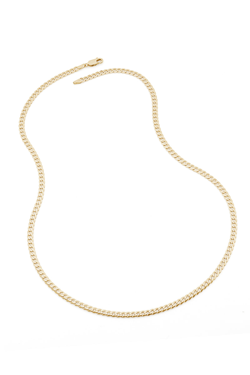 9ct Yellow Gold Solid Curb Chain Necklace (4mm) 22 inch