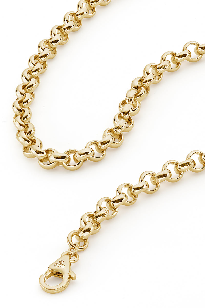 9ct Yellow Gold Rolo Chain Necklace (5mm) 18 inch