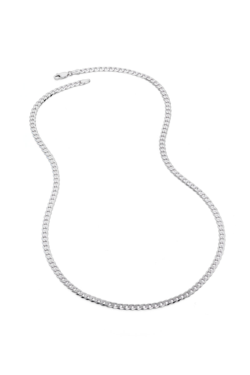 Sterling Silver Curb Chain (3.5mm) Necklace 20 inch