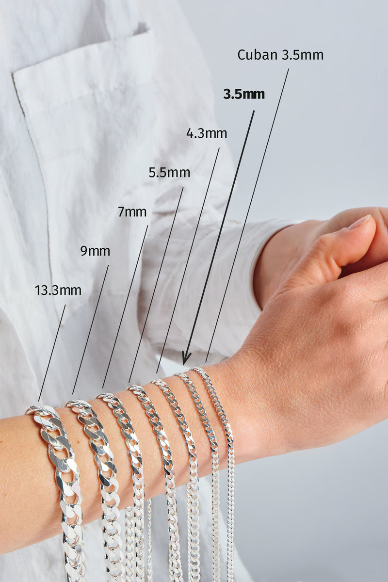 Sterling Silver Curb Chain (3.5mm) Necklace 20 inch