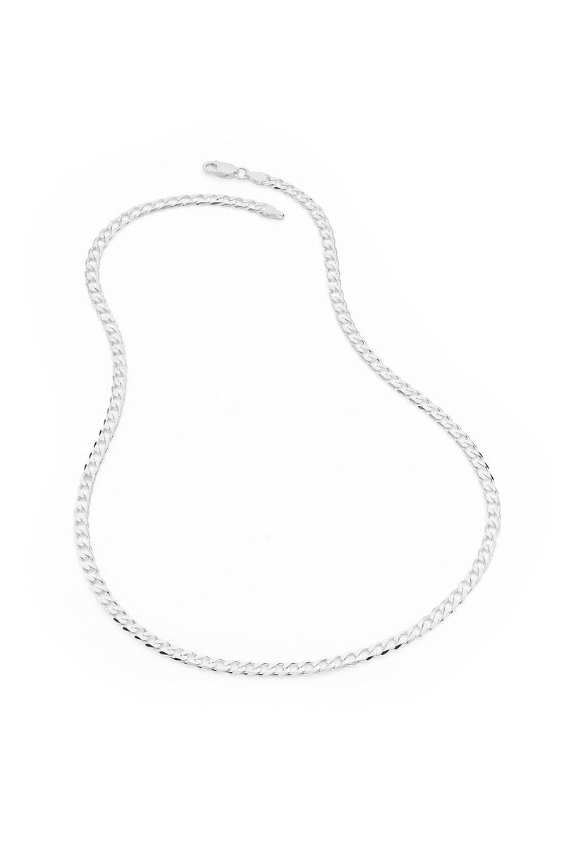 Sterling Silver Curb Chain (4.3mm) Necklace 20 inch