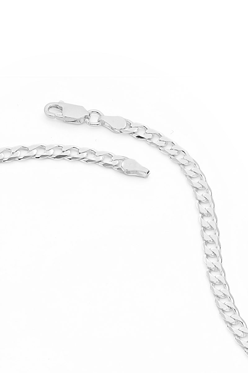 Sterling Silver Curb Chain (4.3mm) Necklace 20 inch