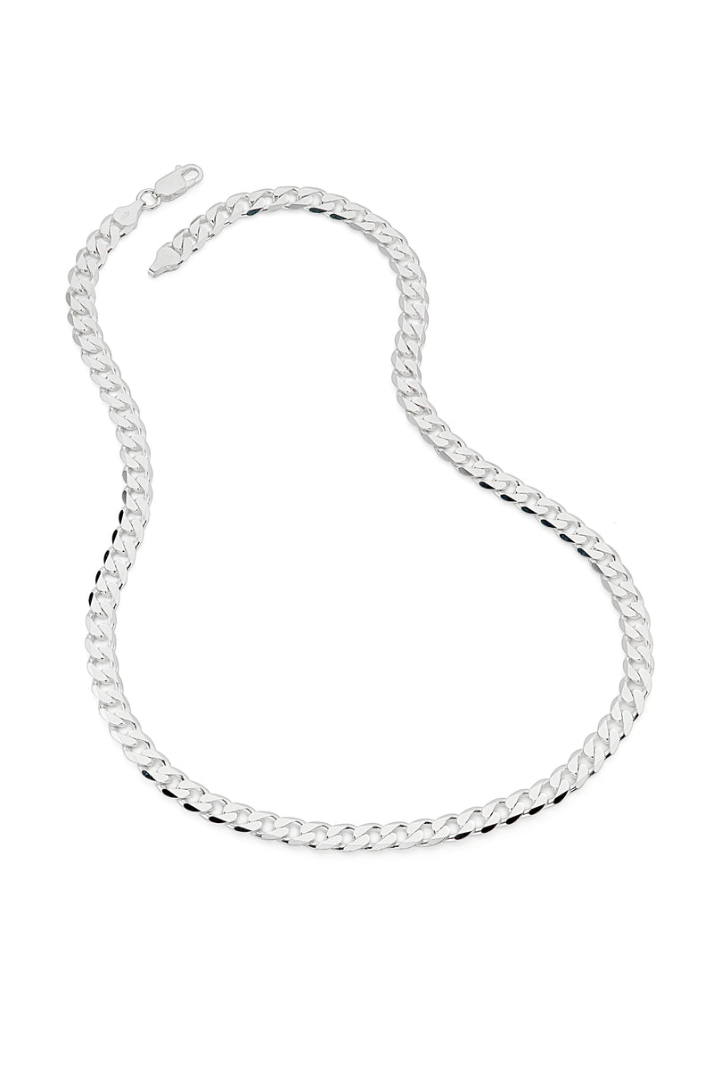 Sterling Silver Curb Chain (7mm) Necklace 22 inch