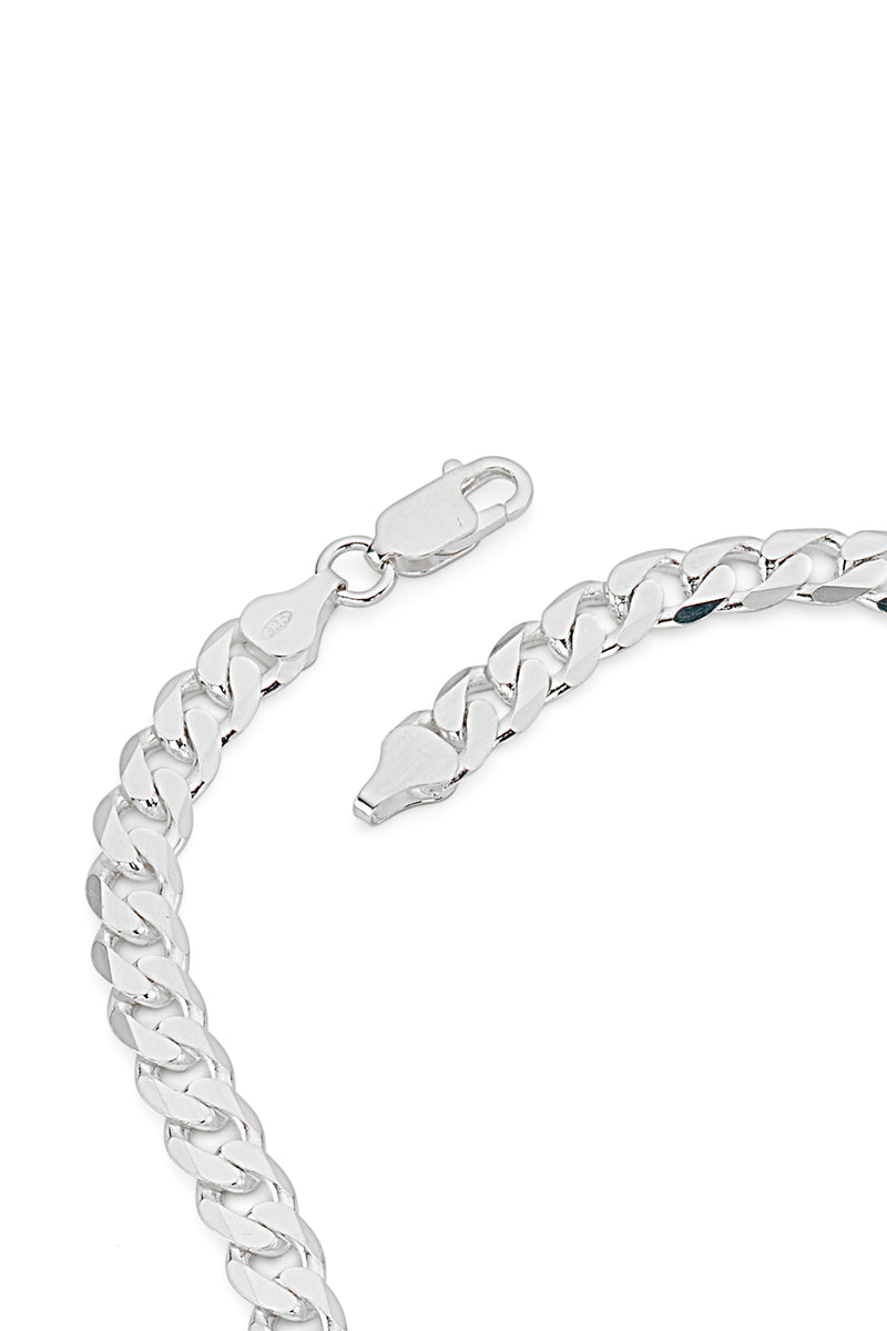 Sterling Silver Curb Chain (7mm) Necklace 22 inch