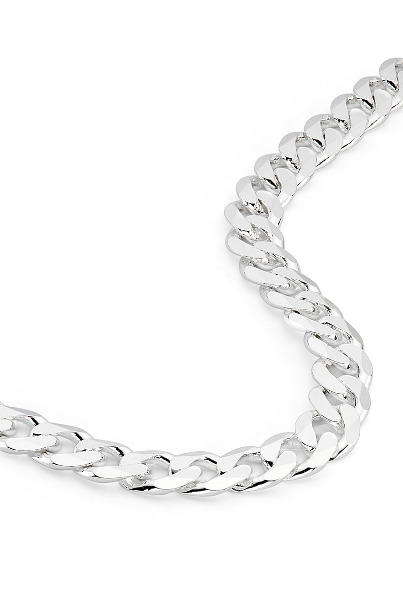 Sterling Silver Curb Chain (9mm) Necklace 22 inch