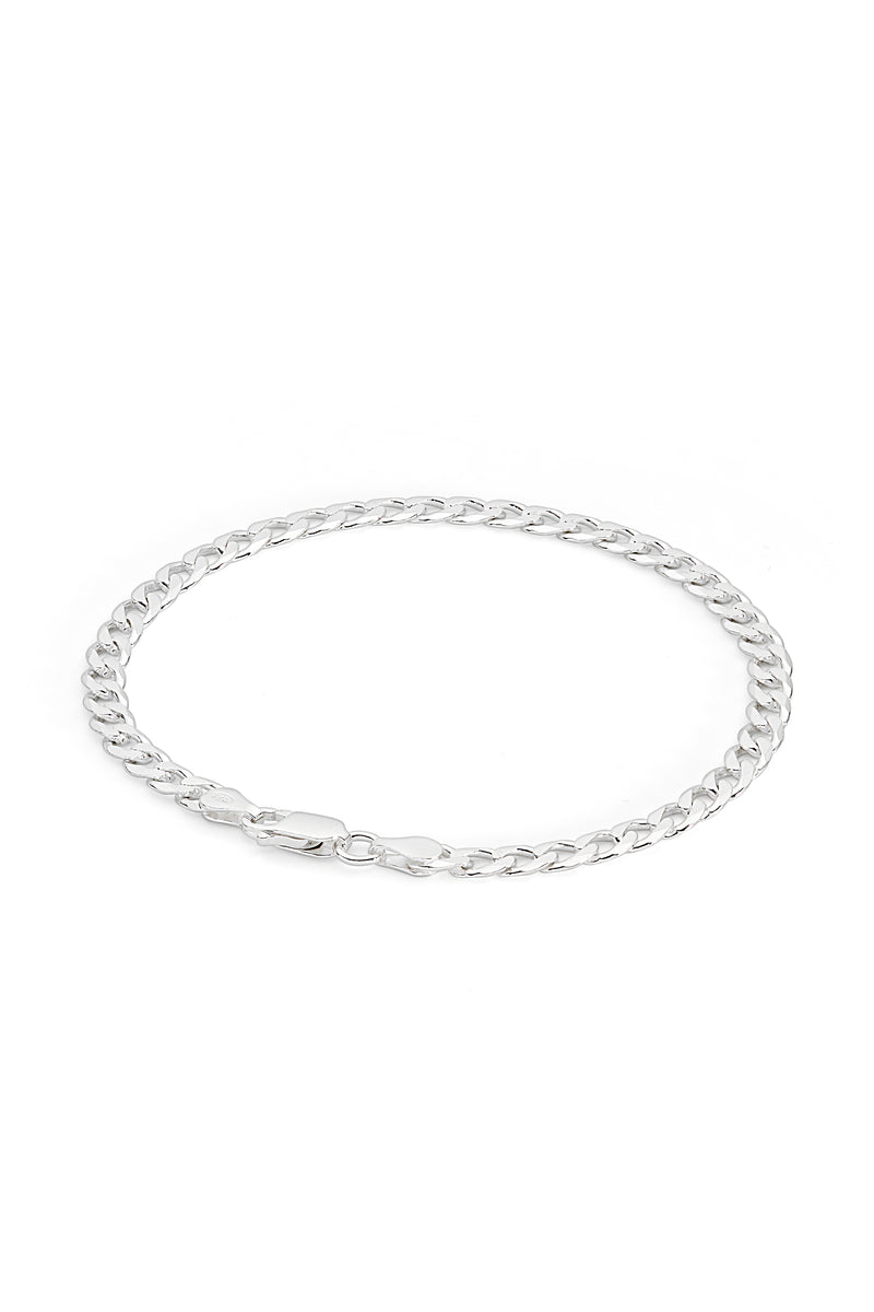 Sterling Silver Curb Chain (4.3mm) Bracelet 8 inch