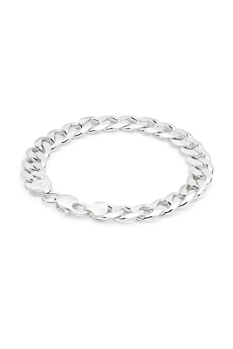 Sterling Silver Curb Chain (9mm) Bracelet 8 inch