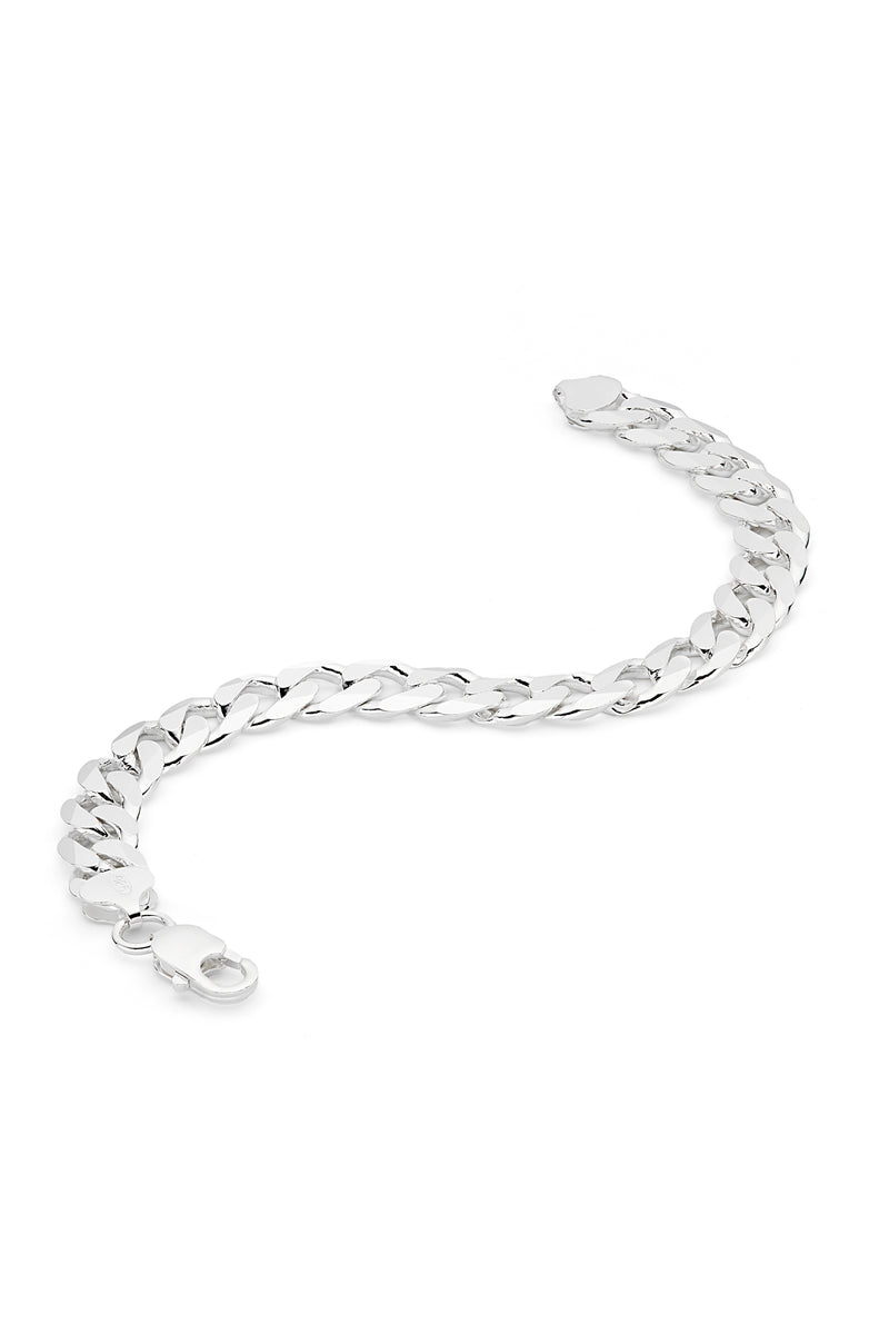 Sterling Silver Curb Chain (9mm) Bracelet 8 inch