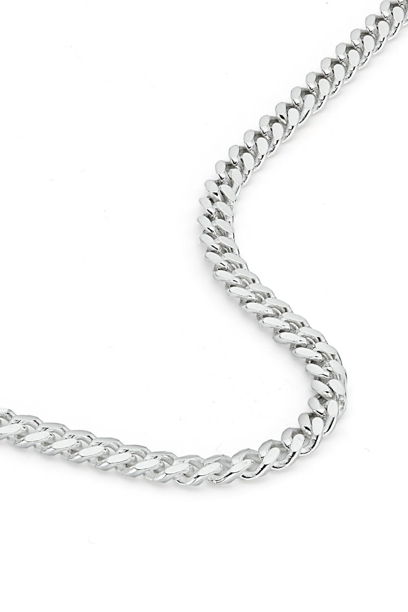 Sterling Silver Curb Chain Cuban (3.5mm) Necklace 24 inch