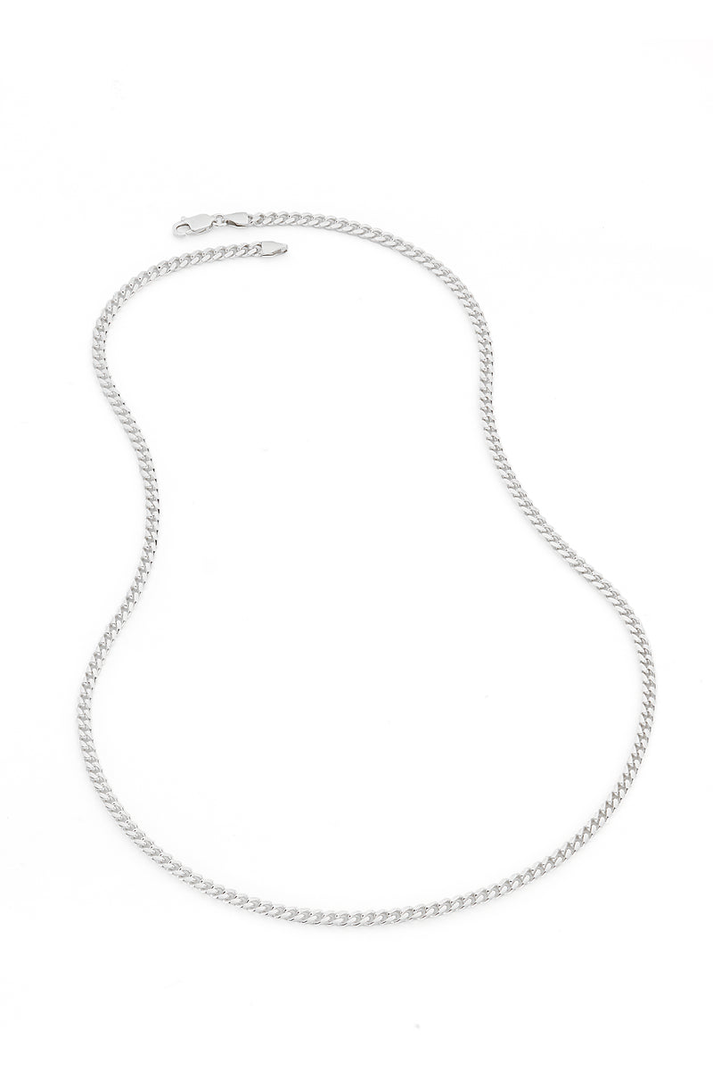 Sterling Silver Curb Chain Cuban (3.5mm) Necklace 24 inch