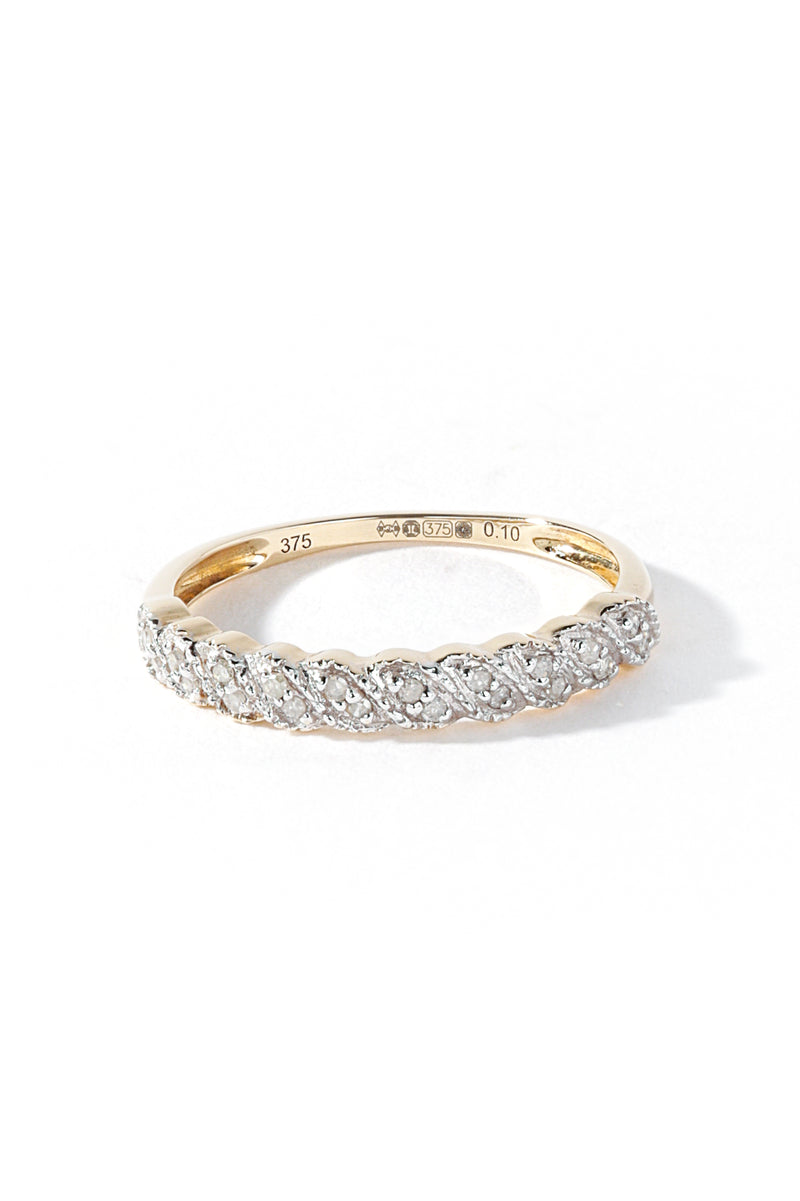 9ct Yellow Gold 0.10ct Diamond Ring