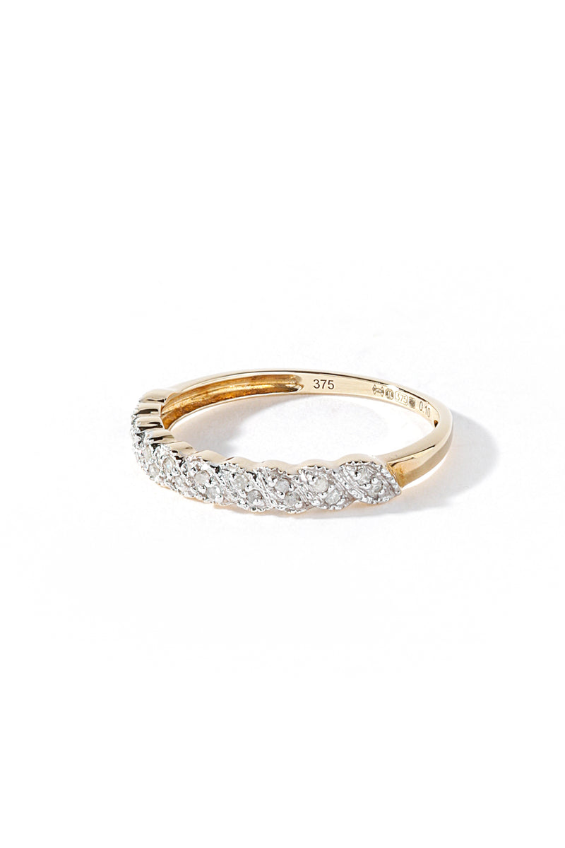 9ct Yellow Gold 0.10ct Diamond Ring