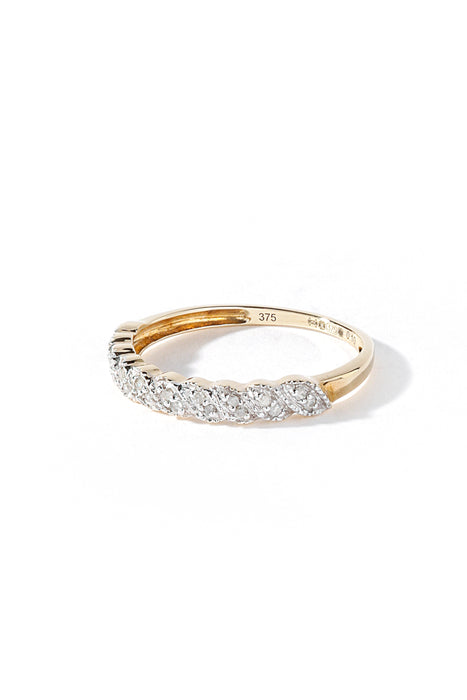 9ct Yellow Gold 0.10ct Diamond Ring