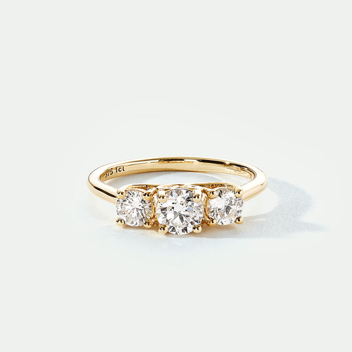 Audrey - 9ct Yellow Gold 1ct tw Lab Grown Diamond Three Stone Ring - image 1
