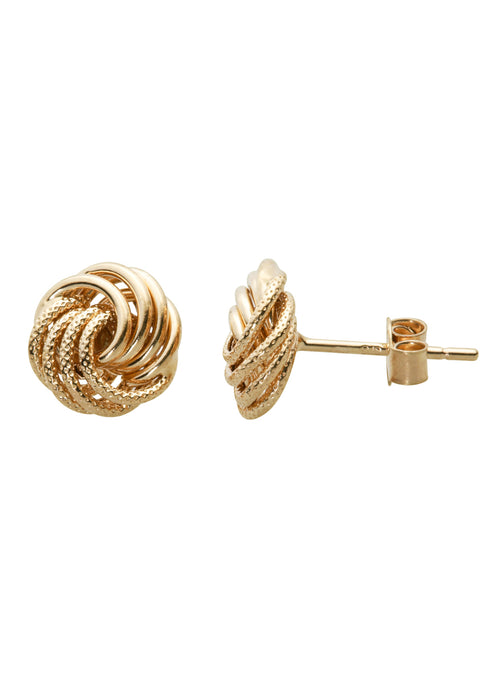 9ct Yellow Gold Small Twisted Knot Earrings