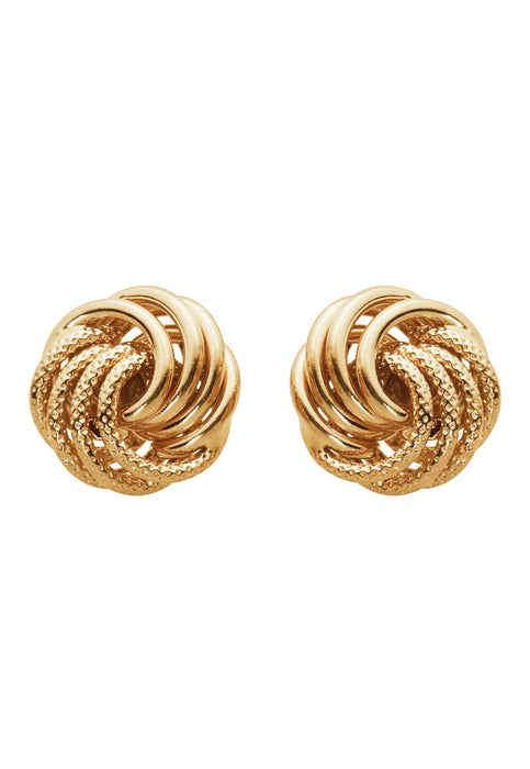 9ct Yellow Gold Small Twisted Knot Earrings