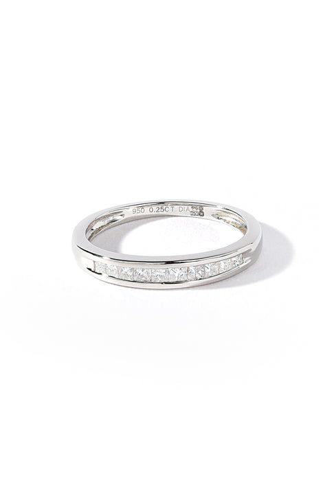 Platinum 0.25ct Princess Cut Diamond Half Eternity Ring