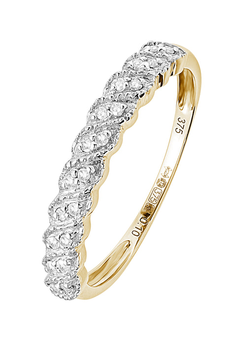 9ct Yellow Gold 0.10ct Diamond Ring