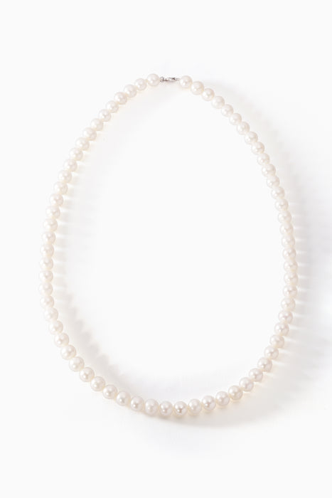 9ct White Gold Single Strand Pearl Necklace