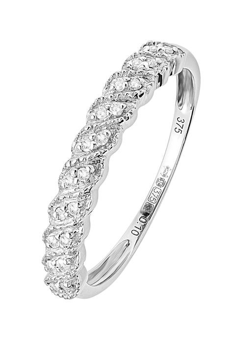 9ct White Gold 0.10ct Diamond Ring