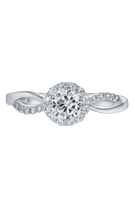 Sterling Silver Cubic Zirconia Halo Ring