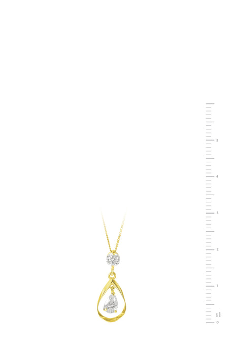 9ct Yellow Gold Cubic Zirconia Drop Earring & Pendant Set