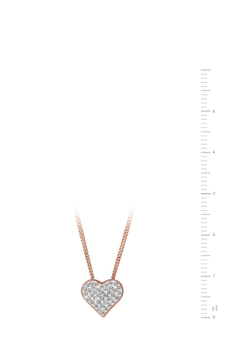 Sterling Silver Rose Gold PLated Crystal Pendant Necklace