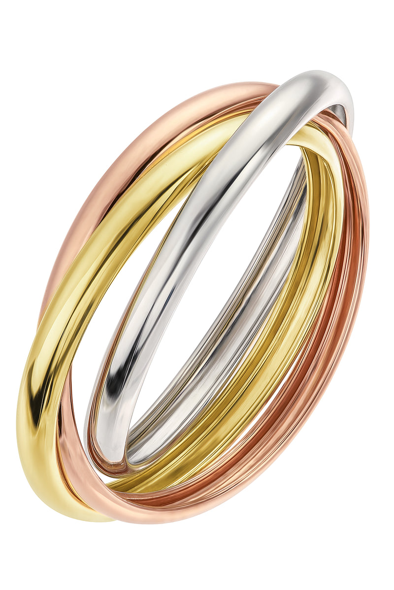 9ct Tri Colour Gold Russian Wedding Ring