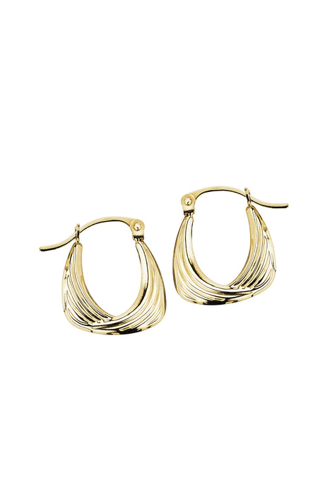 9ct Yellow Gold Swirl Handbag Creole Earrings