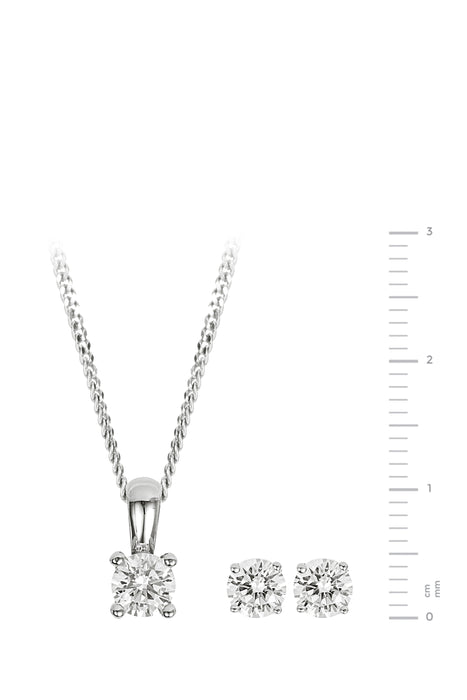 Sterling Silver Cubic Zirconia 5mm Solitaire Jewellery Set