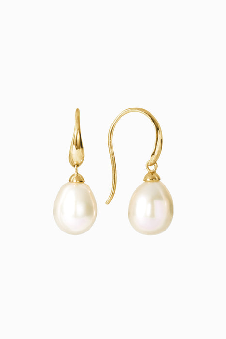 9ct Yellow Gold Freshwater Pearl Hook Drop Earrings