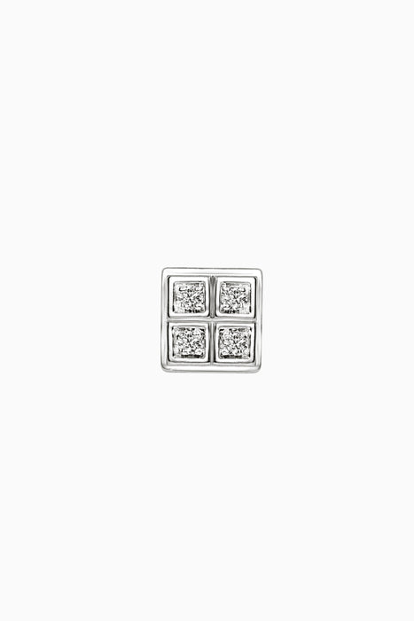 Mens 9ct White Gold 0.02ct Diamond Single Stud Earring