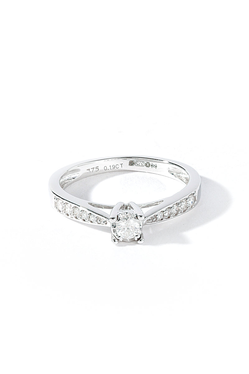 9ct White Gold 0.19ct Diamond Engagement Ring