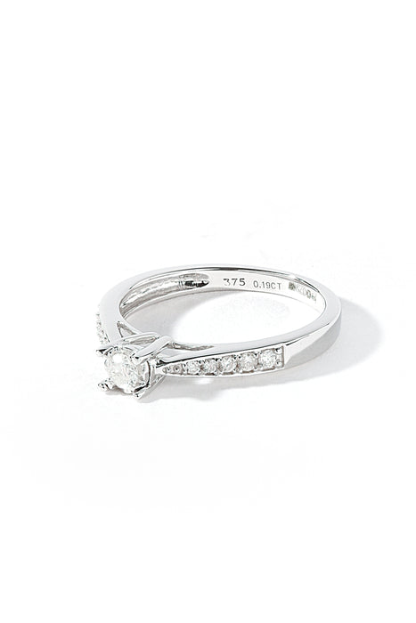 9ct White Gold 0.19ct Diamond Engagement Ring