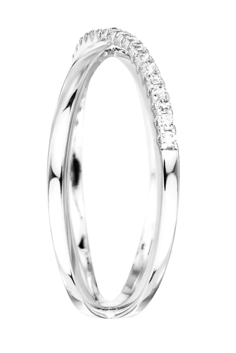 Sterling Silver Cubic Zirconia Crossover Ring