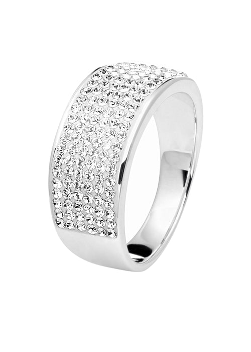 Sterling Silver Crystal 8mm Band Ring