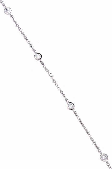 Sterling Silver Cubic Zirconia Station Necklace