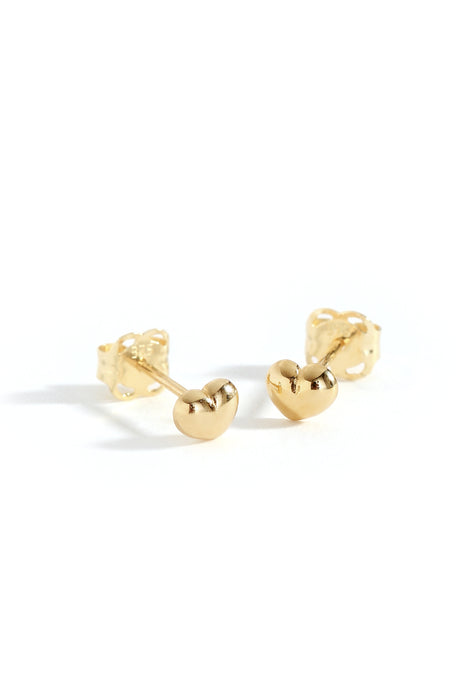 Kids 9ct Yellow Gold Heart Stud Earrings