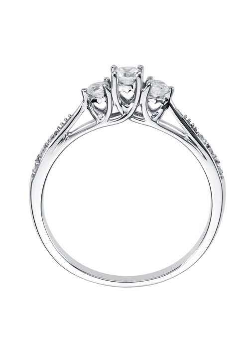 9ct White Gold 0.23ct Three Stone Diamond Ring