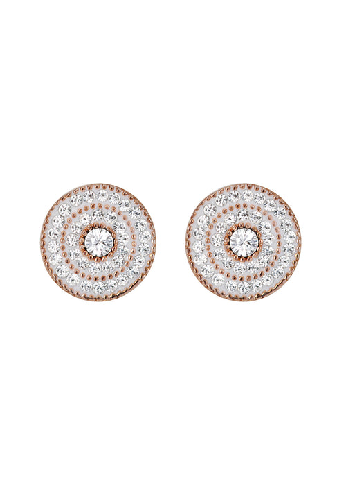 Sterling Silver Rose Gold Plated Crystal Cluster Stud Earrings