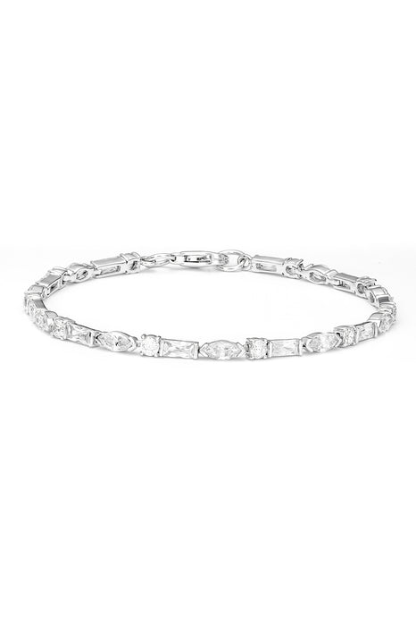 Sterling Silver Mixed Cut Cubic Zirconia Bracelet