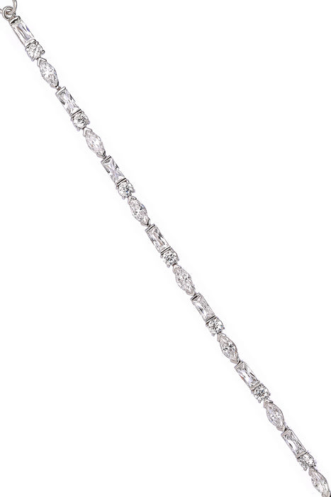 Sterling Silver Mixed Cut Cubic Zirconia Bracelet