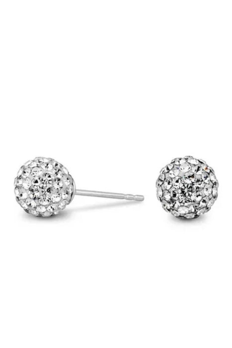 Christmas Bauble Gift | Sterling Silver Crystal Ball Stud Earrings