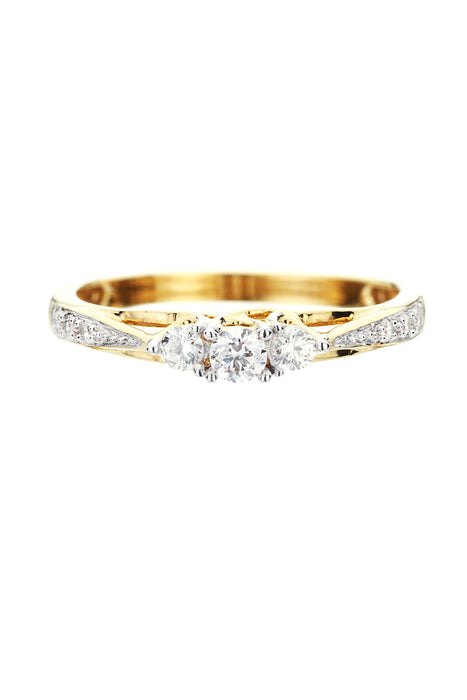 9ct Yellow Gold 0.23ct Three Stone Diamond Ring