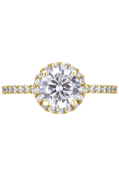 9ct Yellow Gold Cubic Zirconia Halo Ring