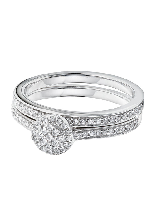 9ct White Gold 0.29ct Diamond Bridal Set Ring