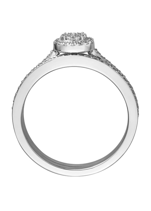 9ct White Gold 0.29ct Diamond Bridal Set Ring