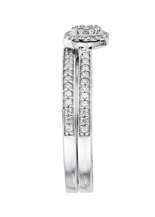 9ct White Gold 0.29ct Diamond Bridal Set Ring