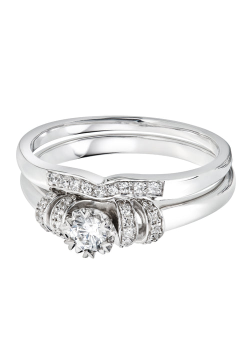 9ct White Gold 0.29ct Diamond Bridal Set Ring